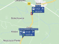 Autobus linii 112 wracający z Bielska z 4-godzinnym opóźnieniem (źródło: myBus)