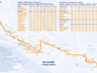 Trasa oraz rozkład jazdy linii specjalnej (źródło: kmplock.eu)