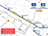 Trasa objazdowa dla linii 4 i 18 (źródło: kmplock.eu)