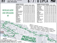 Trasa i rozkład jazdy linii HF (źródło: kmplock.eu)