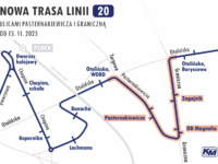 Nowy fragment trasy linii 20 (źródło: kmplock.eu)