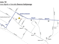 Trasa objazdu dla linii 18 (źródło: kmplock.eu)