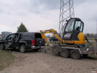 Osobowy VW po kolizji