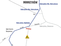 Objazd na linii 140 w kierunku Gąbina (źródło: kmplock.eu)