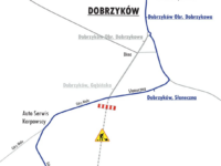 Objazd na linii 140 w kierunku Płocka (źródło: kmplock.eu)